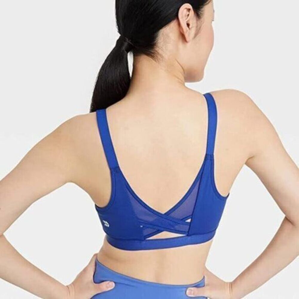 All in Motion High Support Sculpt Zip-Front Mesh Crossback Bra 36D